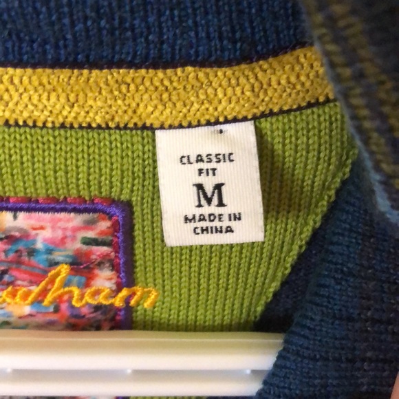 Robert Graham pull over zip up sweater wool - Picture 3 of 6